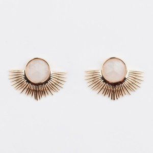 Melanie Auld Gold & Moonstone Stud Earrings